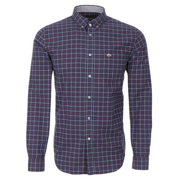 LACOSTE Plaid Checkered Button Up 42 / L - Picture 15 of 15